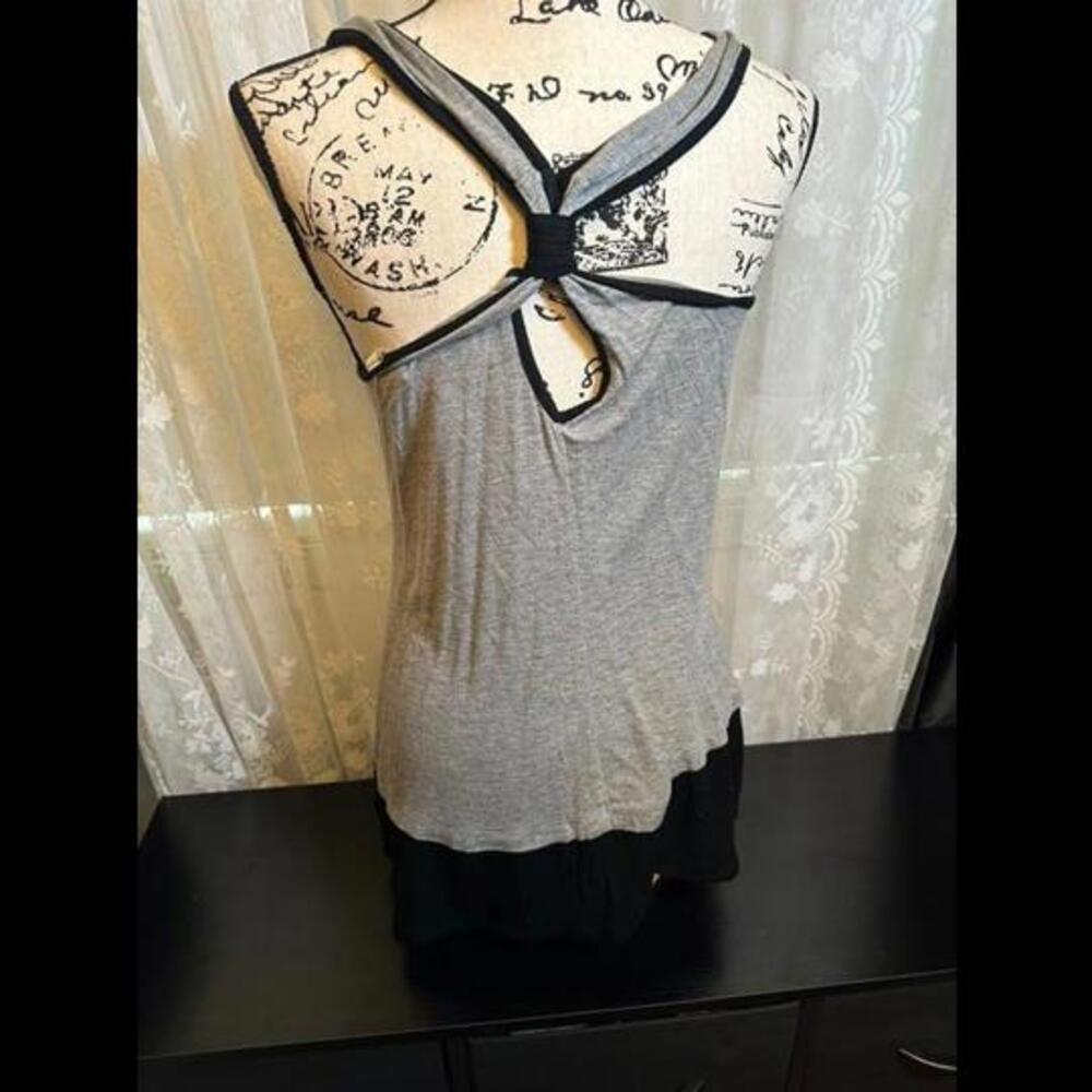 Paris Graphic Racerback Tank Top – Gray & Black - Picture 2 of 3